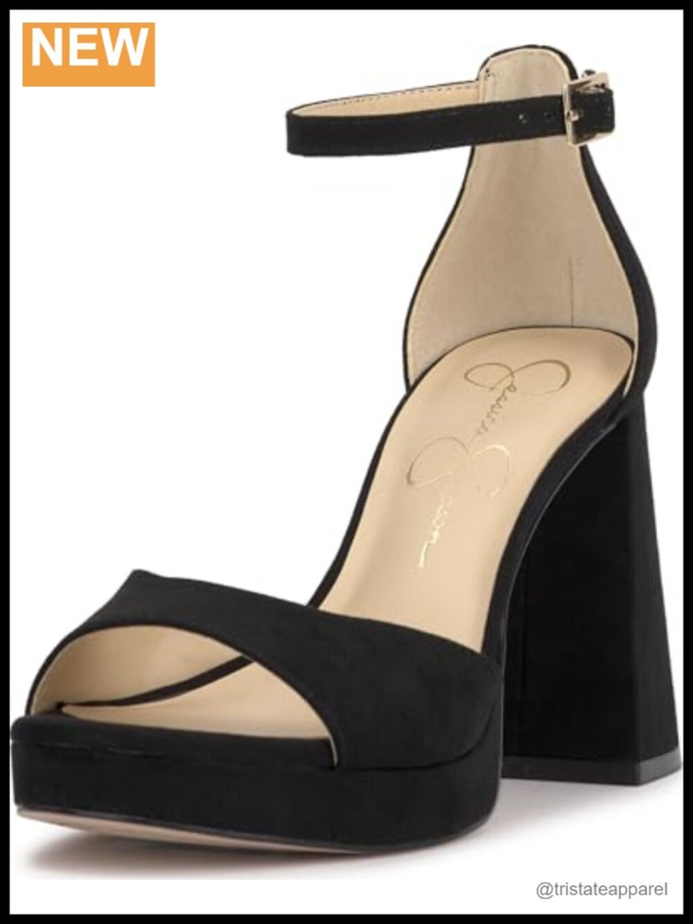 Faux Suede Platform Heeled Sandal with Ankle Strap and Block Heel